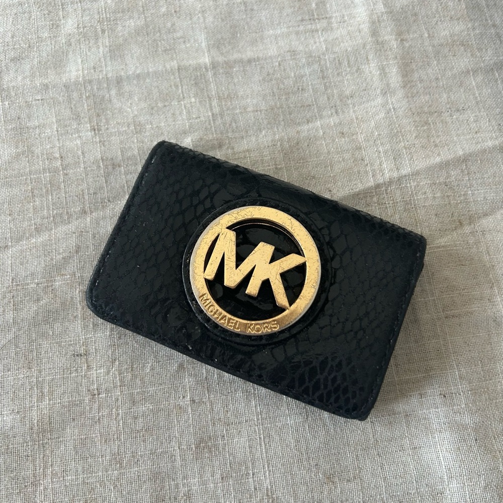 Michael Kors Black and Gold Card Holder